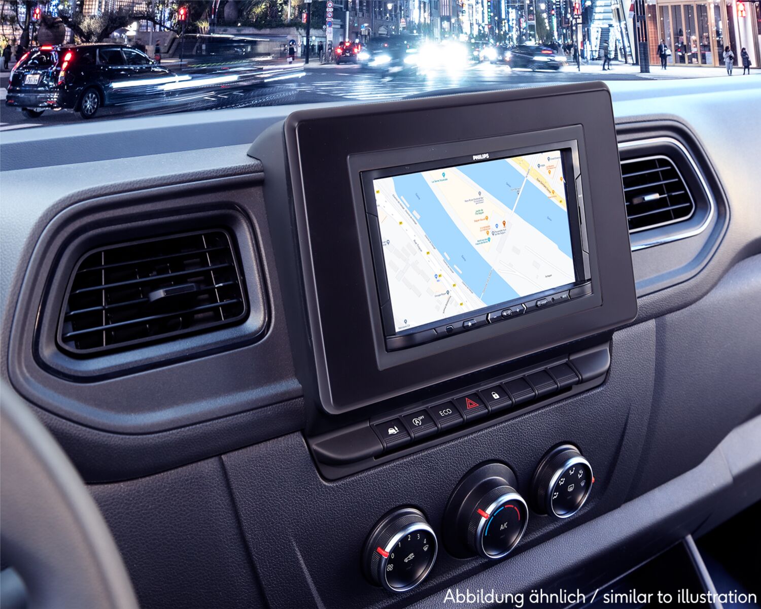 2-DIN Paneel Nissan NV400 - Opel Movano - Renault Master - Kleur : Zwart - 381250 20 1 2 installed - 381250-20-1-2