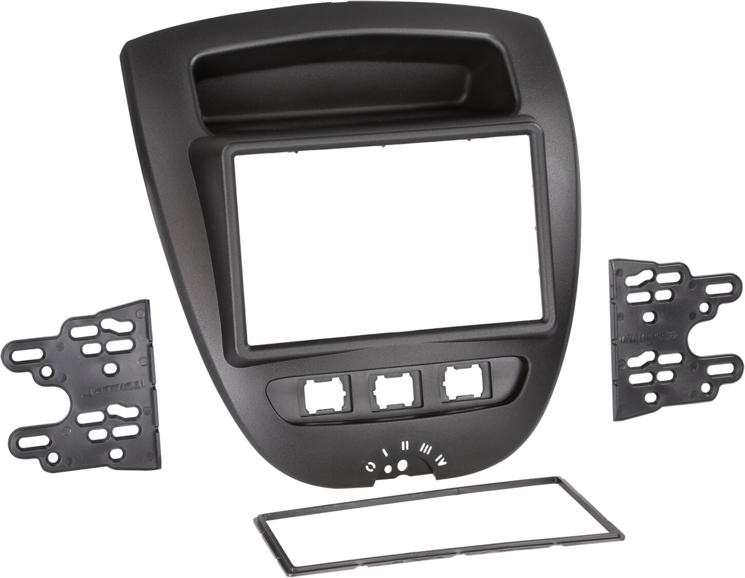 2-DIN Paneel Citro&euml;n C1 - Peugeot 107 - Toyota Aygo 2005-2014 Kleur: Zwart - 381300 27 - 381300-27