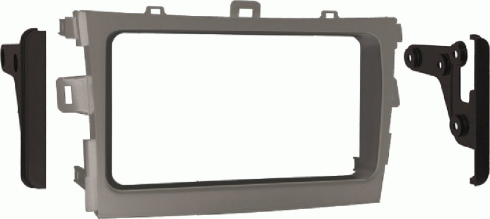 2-DIN radiopaneel Toyota Corolla 2009-2013 zilver (METRA) - 381300 42 2 - 381300-42-2
