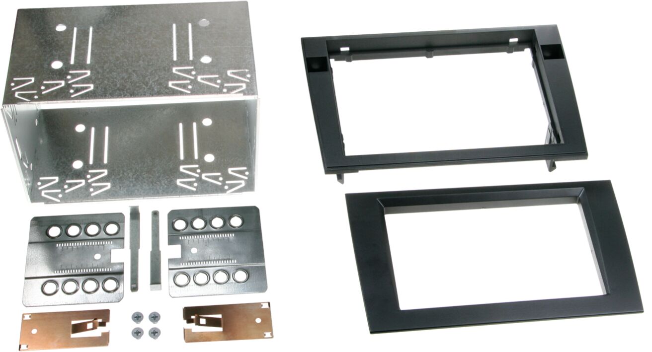 2-DIN Paneel Audi A4 B6 (8E) 2000-2009 - Seat Exeo (3R) 2009-2013 - kleur: Zwart - 381320 15 1 - 381320-15-1