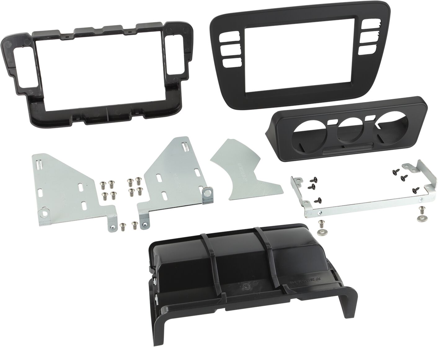 2-DIN Paneel Volkswagen up! / Seat Mii / Skoda Citigo 2011-2016  Kleur: Zwart - 381320 36 1 - 381320-36-1