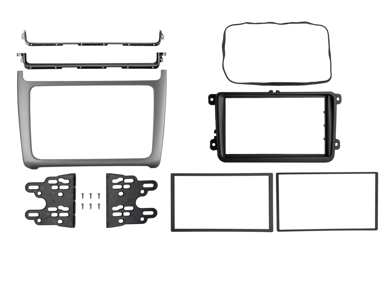 2-DIN frame Volkswagen Polo 2014-2017 Zilver - 381320 41 3 - 381320-41-3