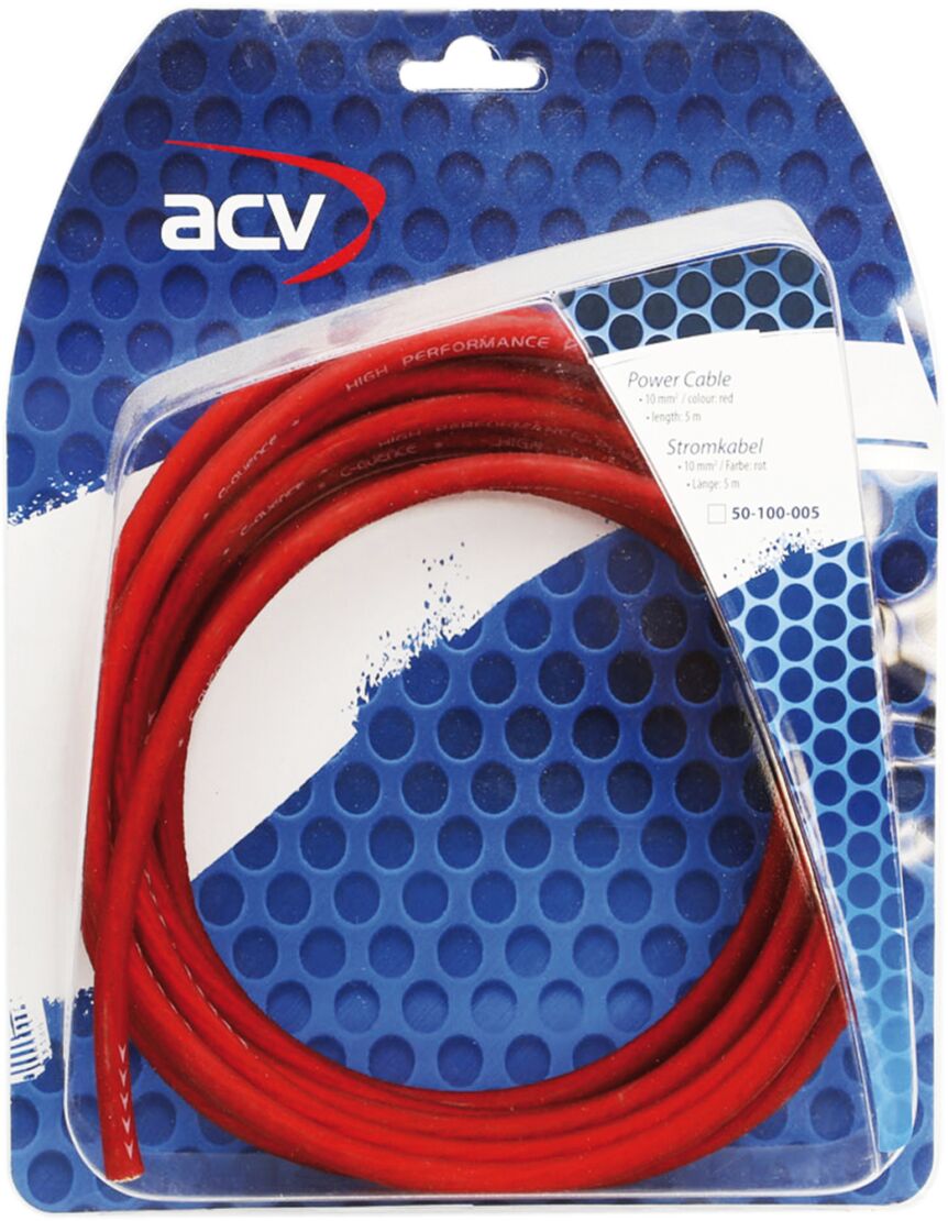 Voedingskabel 10,00 mm&sup2; rood 5 Meter - 50 100 005 - 50-100-005