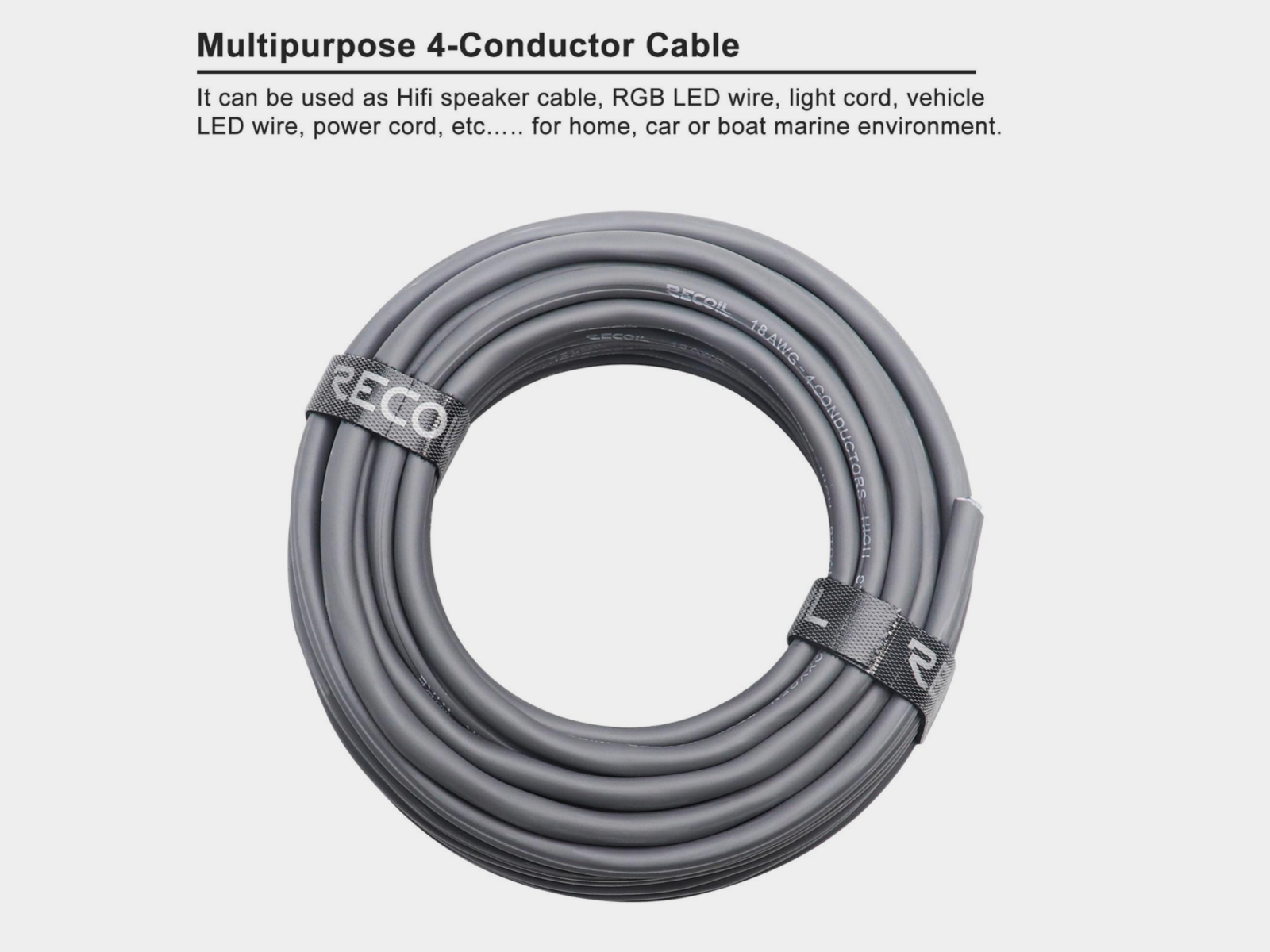 Recoil 18-AWG Multipurpose Cable 4 aderig, 1.0mm2 (30,4m) - 50 150 030 1 - 50-150-030
