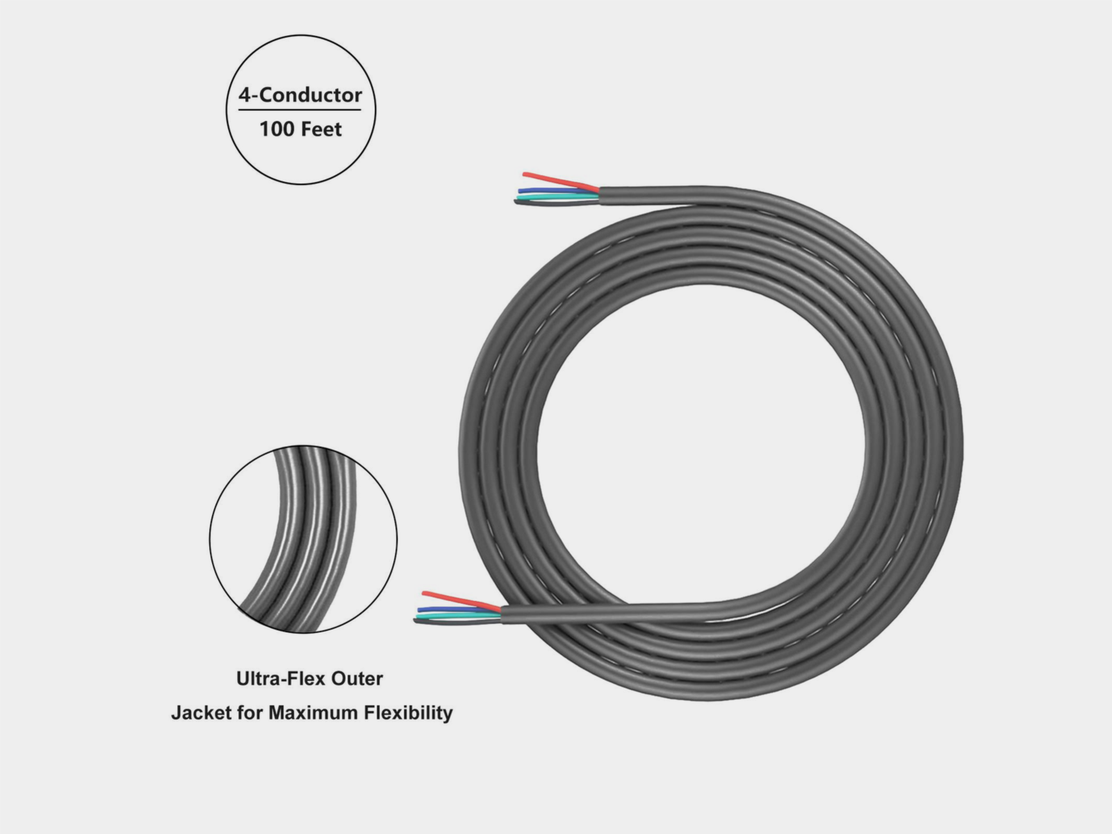 Recoil 18-AWG Multipurpose Cable 4 aderig, 1.0mm2 (30,4m) - 50 150 030 4 - 50-150-030