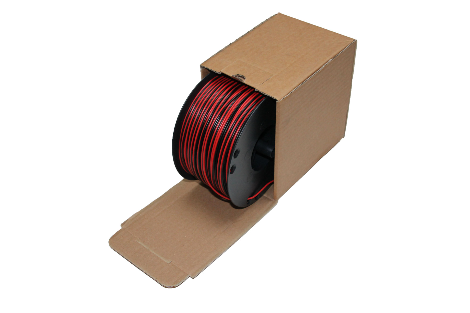 Luidspreker kabel 2 x 0,75 mm zwart / rood 100mtr haspel - 51 075 100 1x - 51-075-100-1X