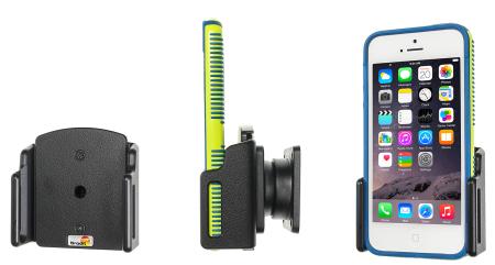 Apple iPhone 5 / 12 Mini / 13 Mini / SE verstelbare houder met swivelmount. Met hoes - 511428 b - 511428