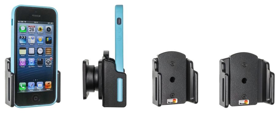 Apple iPhone 5 / SE Passieve verstelbare houder met swivelmount. Met hoes - 511431 - 511431