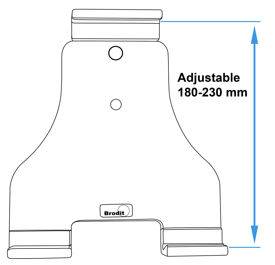 Brodit houder Universeel Tablet 180-230mm/ 25mm - 511850 b - 511850