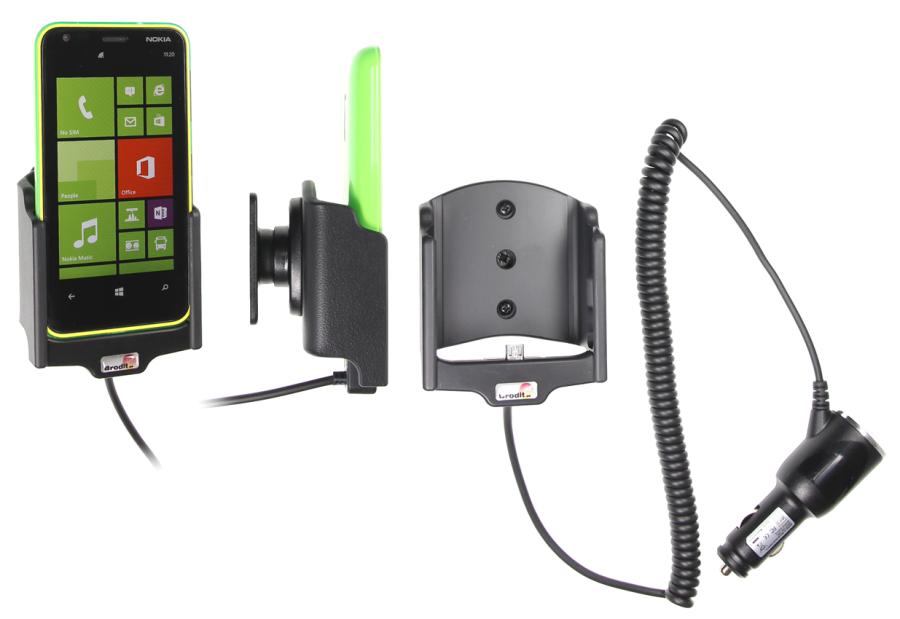 Nokia Lumia 620 Actieve houder met 12/24V lader. Let op: Uitlopend artikel, Kan niet retour! - 512531 - 512531