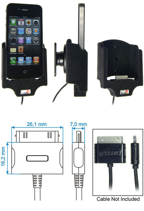 Apple iPhone 4/4S Passieve houder met deel voor Griffin Power Jolt kabel - 514164 - 514164