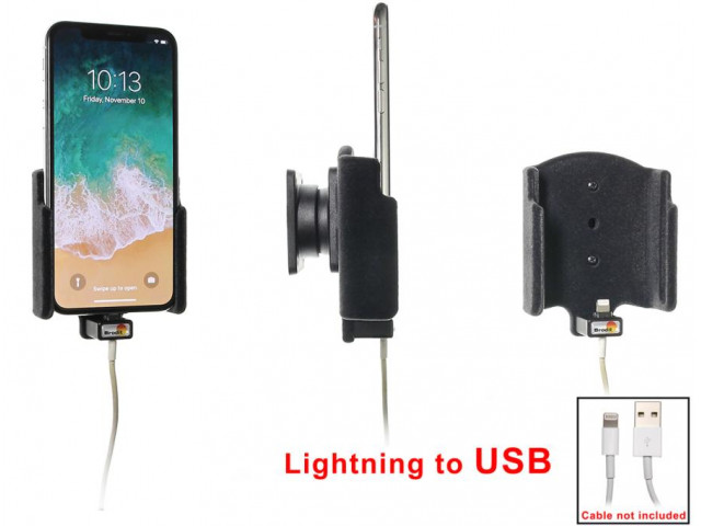 Apple iPhone X / Xs Passieve houder. Voor originele Apple lightning naar USB kabel (Gestoffeerd) - 514997 1 640x480 - 514997