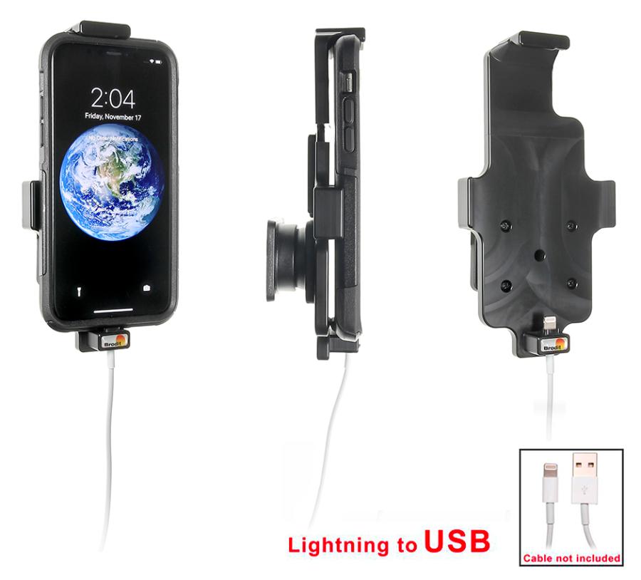 Apple iPhone X / XS Passieve houder. Originele Apple lightning naar USB kabel (met skin) - 514998 - 514998