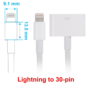 Apple iPhone 6 / 6S / 7 / 8 / SE 2e Passieve houder. Originele lightning naar 30-pin adapter kabel - 515662 c - 515662