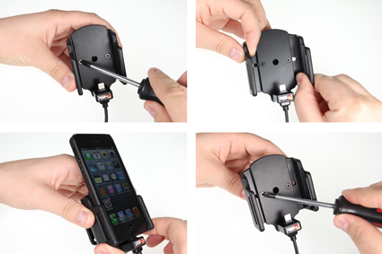 Apple iPhone 5 / 5S / SE Actieve verstelbare houder met 12V USB plug - 521503 1 - 521503
