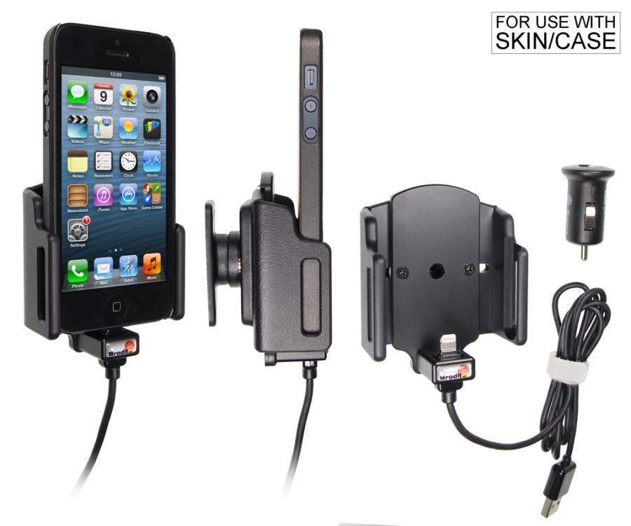 Apple iPhone 5 / 5S / SE Actieve verstelbare houder met 12V USB plug - 521503 - 521503