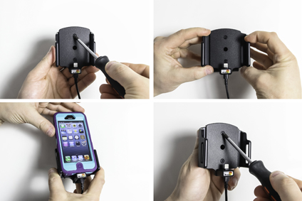 Apple iPhone 5 / 5S / SE Actieve verstelbare houder met 12V USB plug - 521504 1 - 521504