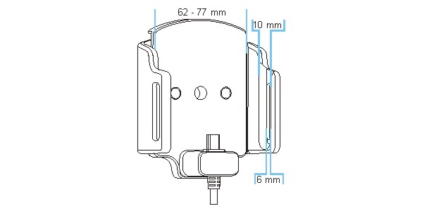 Universele houder USB-C met 12V USB plug 62-77mm / 6-10 mm - 521840 b - 521840