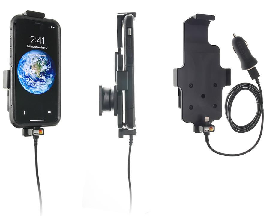 Apple iPhone X / Xs met of zonder hoes Actieve houder met 12V USB plug - 521998 - 521998
