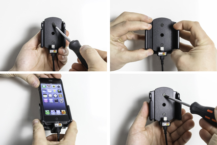 Apple iPhone 5 / 5C / 5S / SE Actieve verstelbare houder met vaste voeding  - 527503 1 - 527503