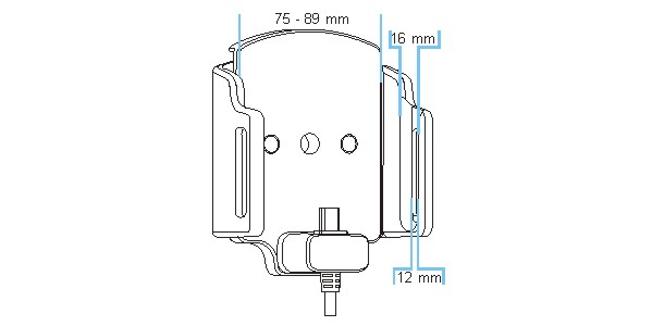 Universele verstelbare houder met vaste voeding width: 75-89 mm thickness: 12-16 mm - 527630 c - 527630
