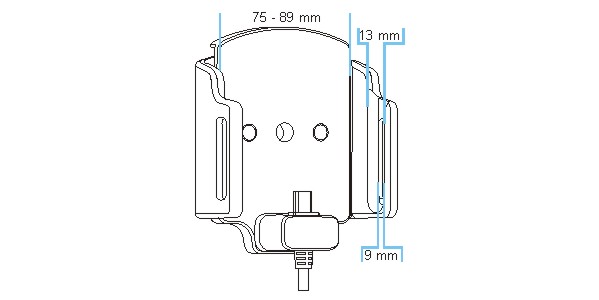 Universele verstelbare houder USB-C met vaste voeding width: 75-89 mm thickness: 9-13 mm - 527844 b - 527844