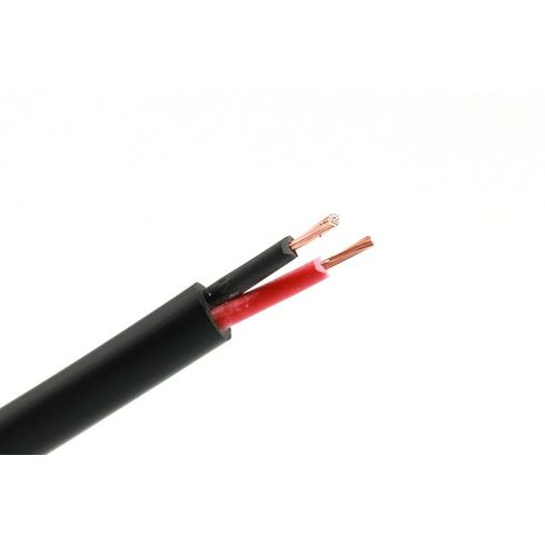 Meer aderige kabel 2x 1.5mm2 zwart - rood 50mtr rol, buitenhuls zwart, buiten diameter 6.1mm2 - 55 210 050x - 55-215-050X