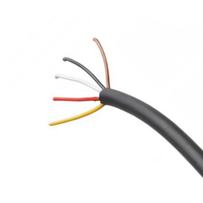 Meer aderige kabel 5x 1.0mm2 50mtr rol, buitenhuls zwart, buiten diameter 7.0mm2 - 55 510 050x - 55-510-050X