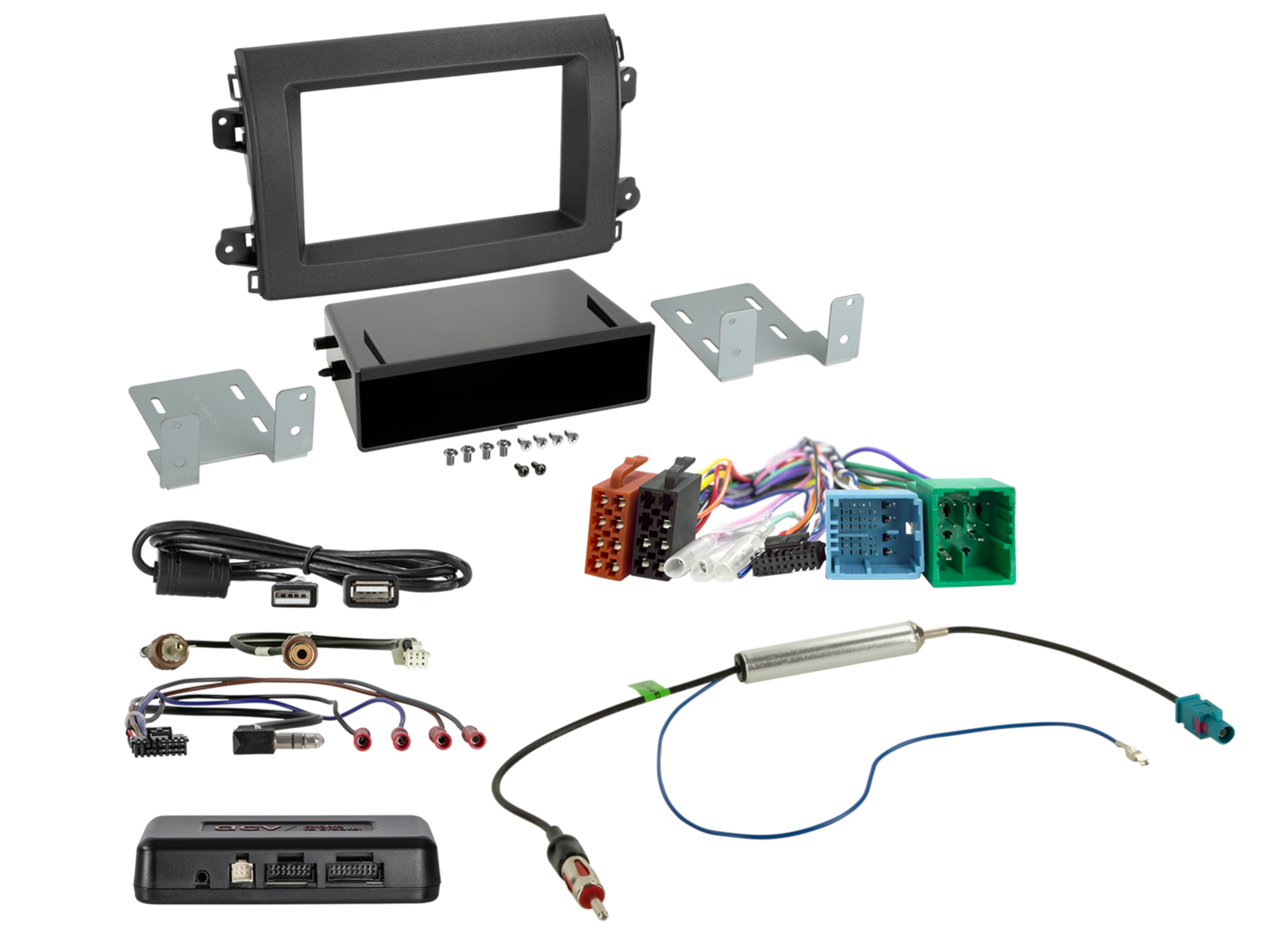 2-DIN-kit met opbergvak voor Citro&euml;n/Fiat/Opel 12-pins/32-pins i-adapter - 611094 39 3 - 611094-39-3