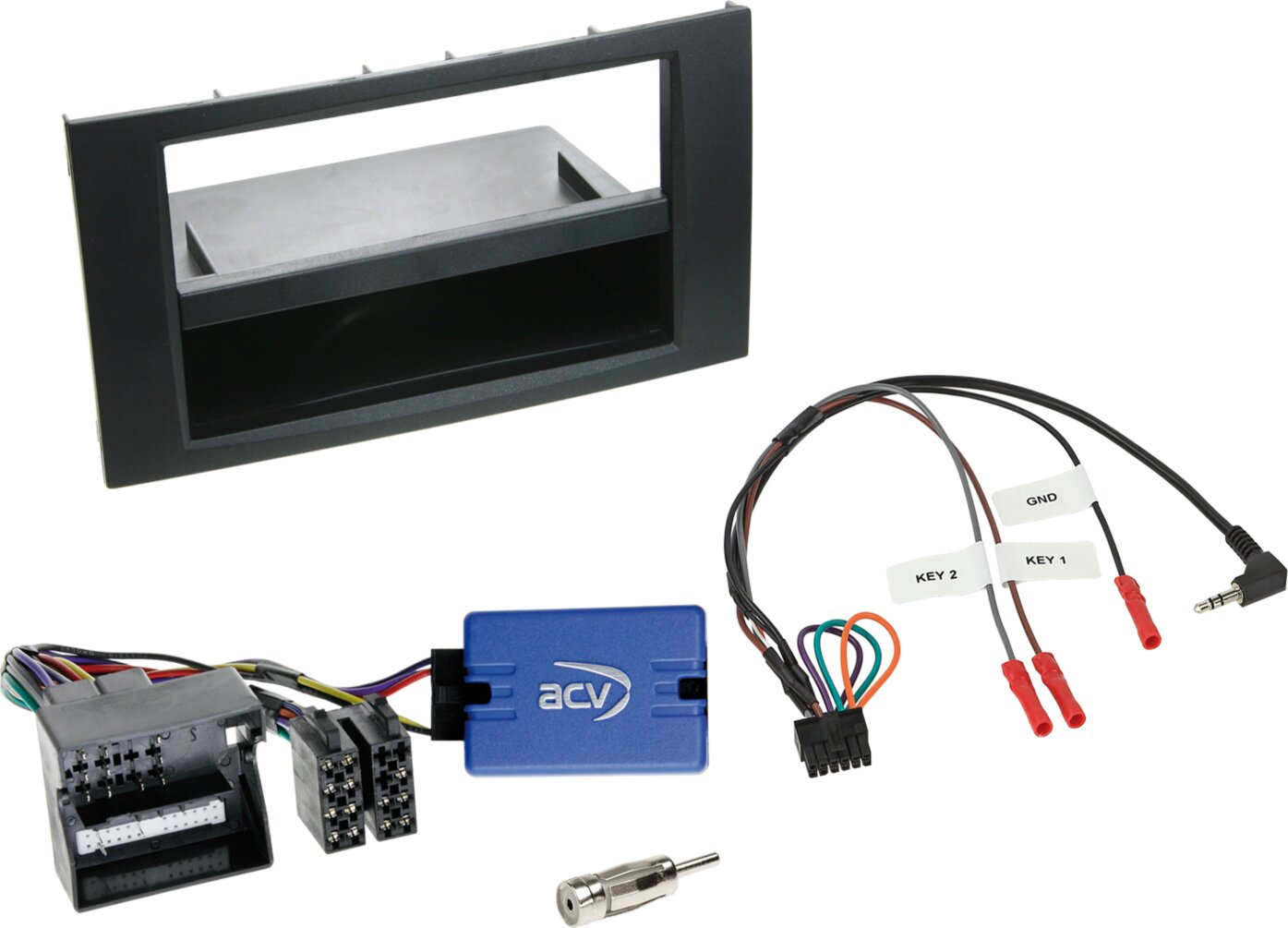 1-DIN kit met vak Ford diverse voertuigen zwart - 611114 08 1 - 611114-08-1