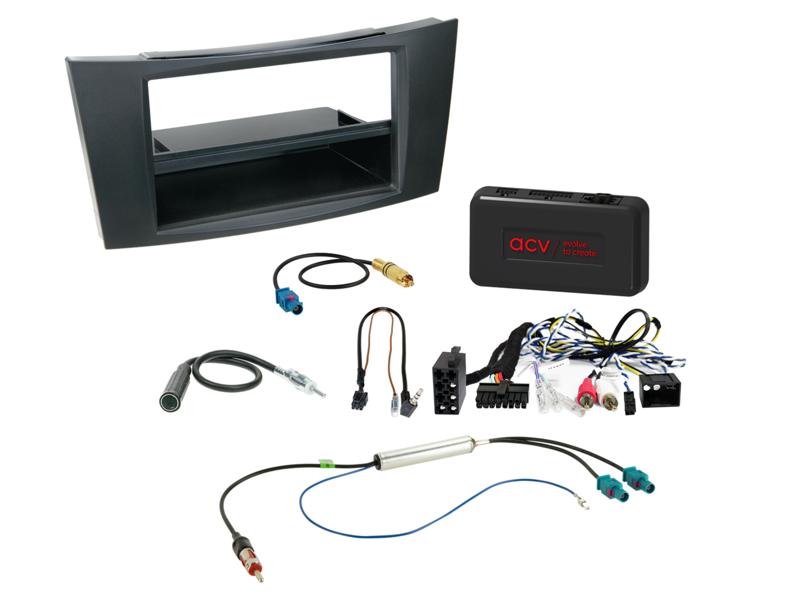 2-DIN-set met vak Mercedes-voertuigen LFB/analoog/antenne - 611190 28 2 - 611190-28-2