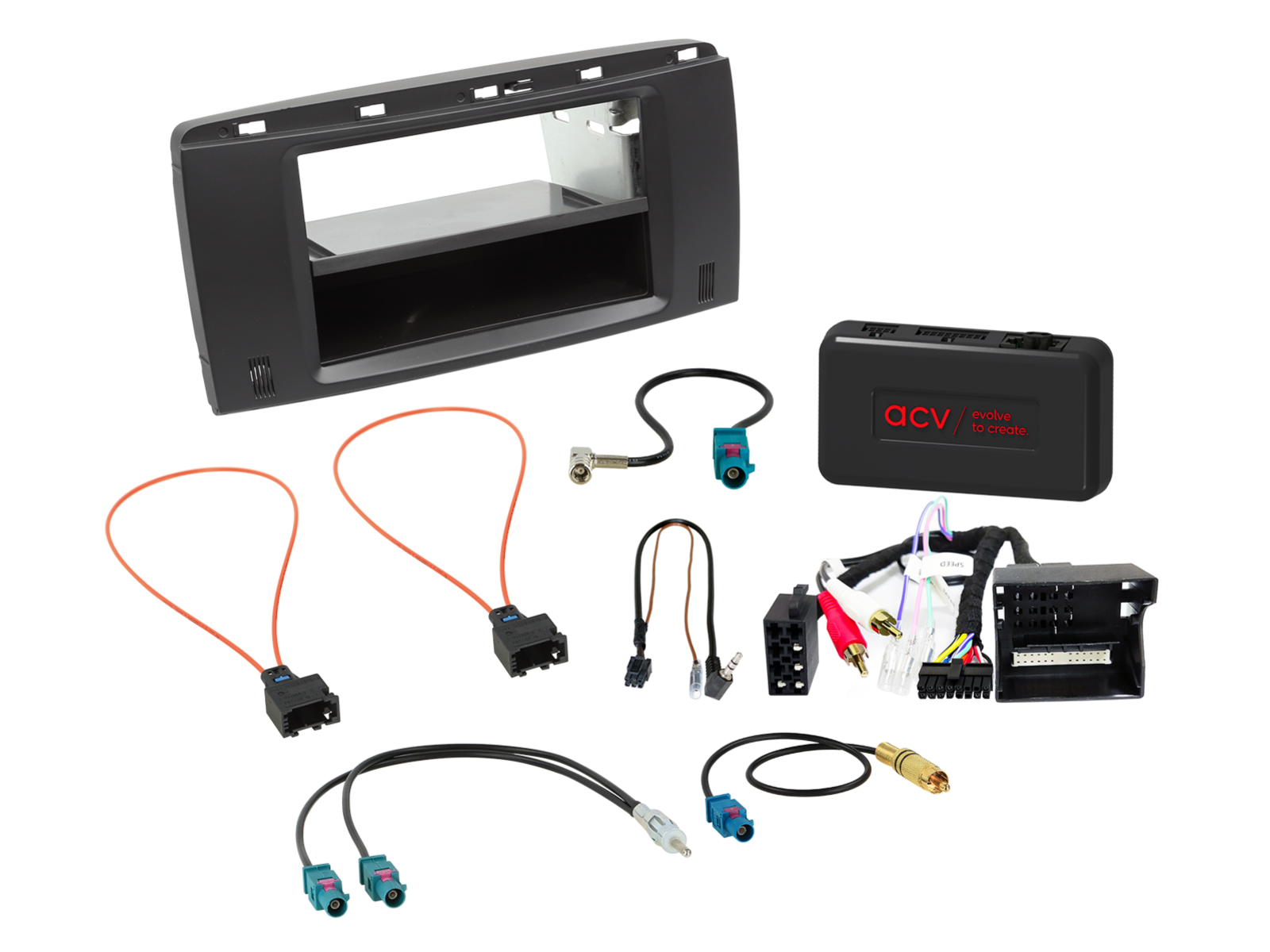 2-DIN Kit met Bakje Mercedes Benz SWI/Analoog/Antenne  - 611190 35 1 - 611190-35-1