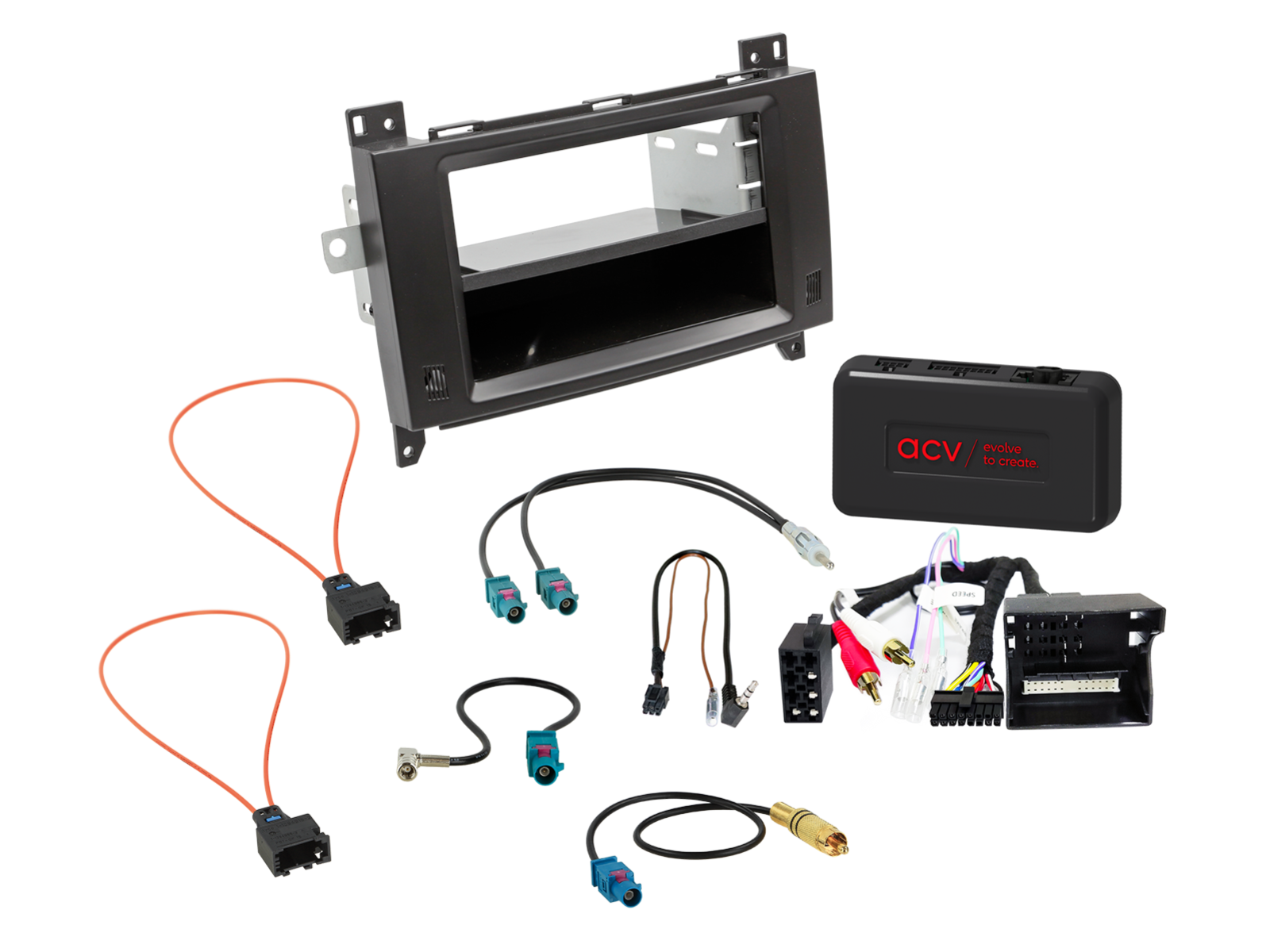2-DIN Kit met Bakje Mercedes Voertuigen SWI/Analoog/Antenne - 611190 36 1 - 611190-36-1