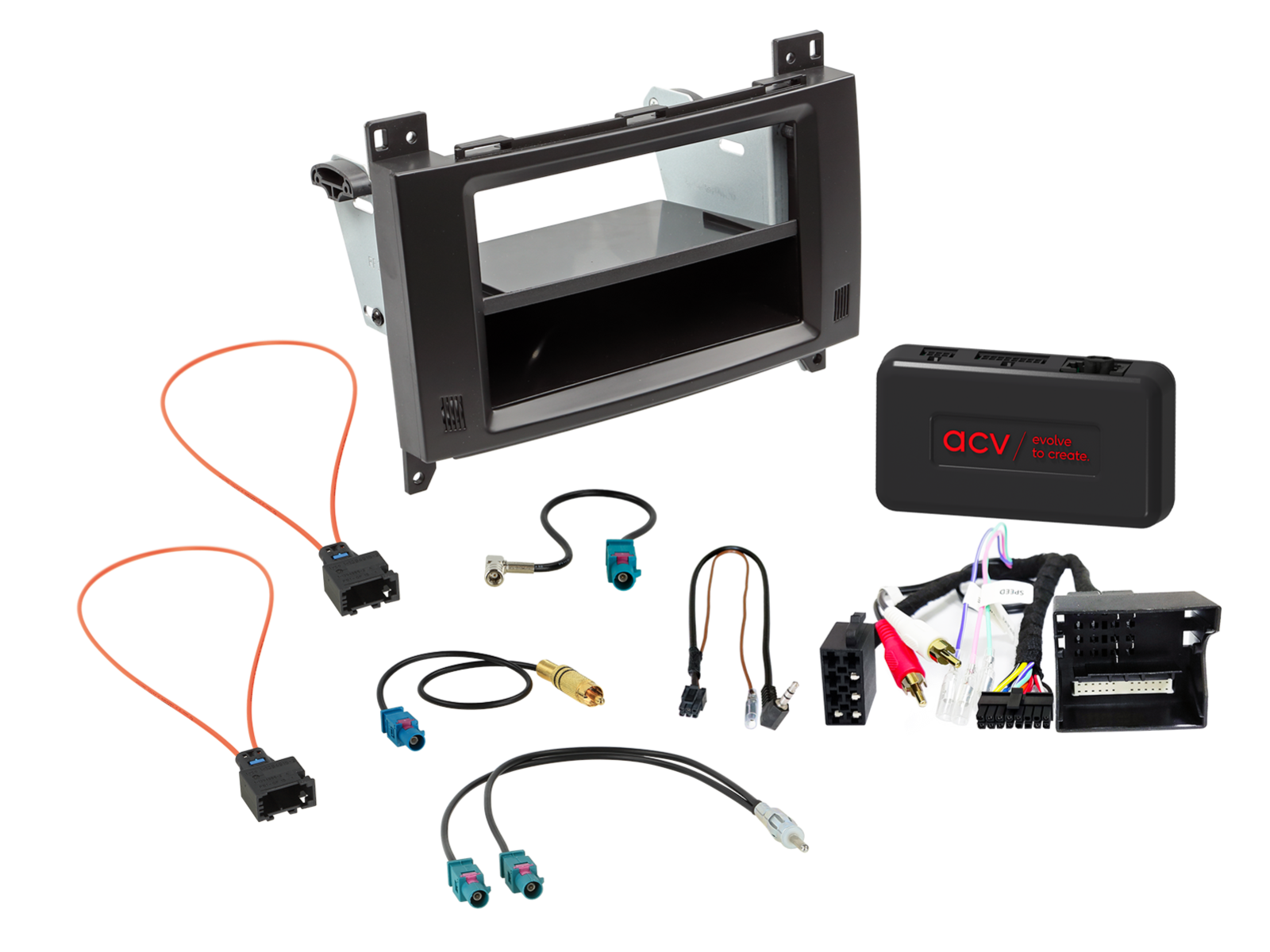 2-DIN Kit met Vak Diverse Mercedes Benz SWI/Analoog/Antenne  - 611190 37 5 - 611190-37-5