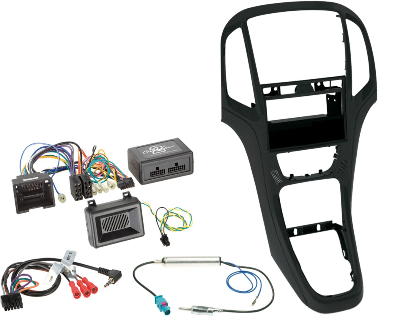2-DIN Kit met pocket + radio adapter kit Opel Astra 2009-2016 Kleu: Pearl Zwart - 611230 23 2 - 611230-23-2
