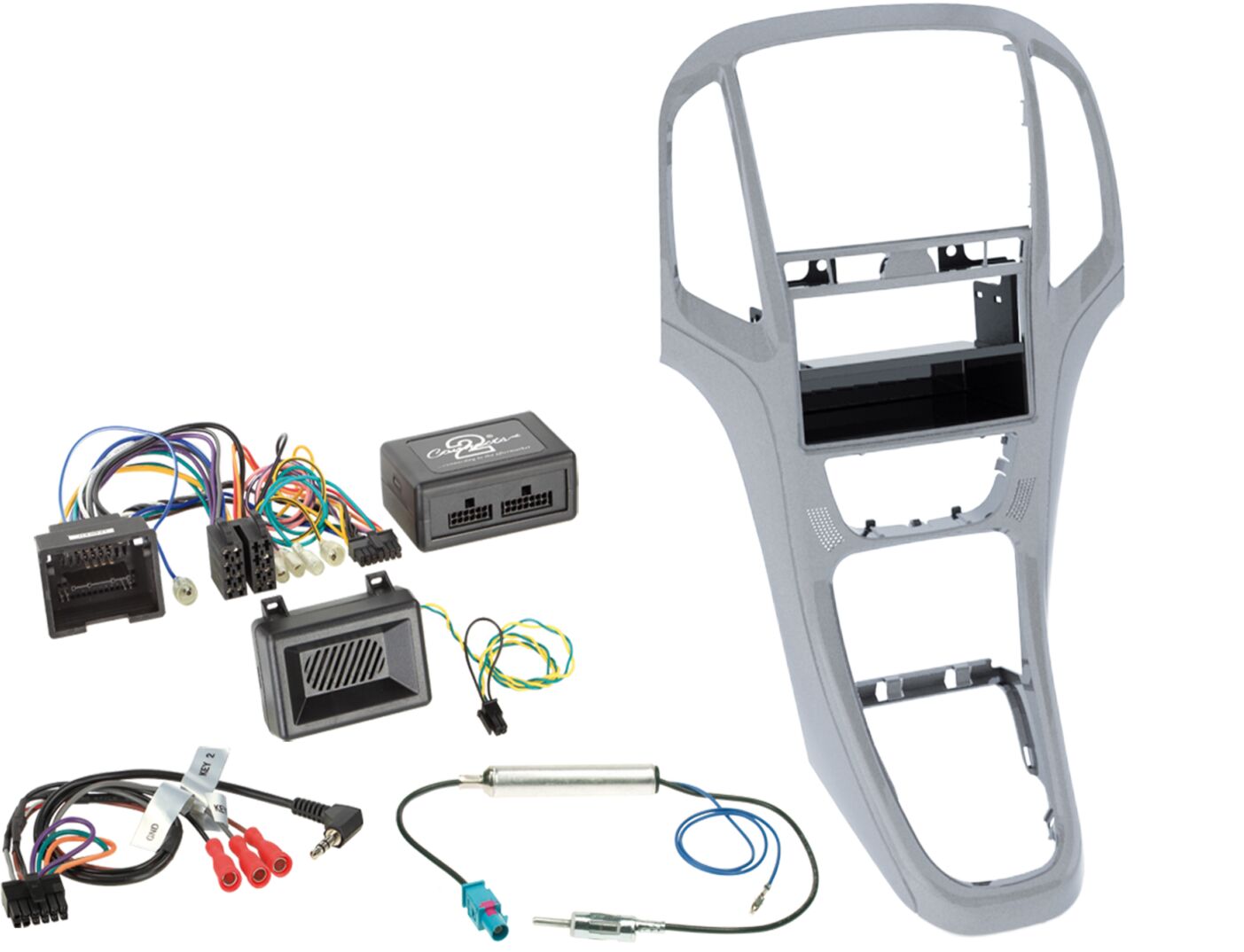 2-DIN with pocket + radio adapter kit Astra 20009-2016 Kleur Platina Zilver - 611230 23 3 - 611230-23-3