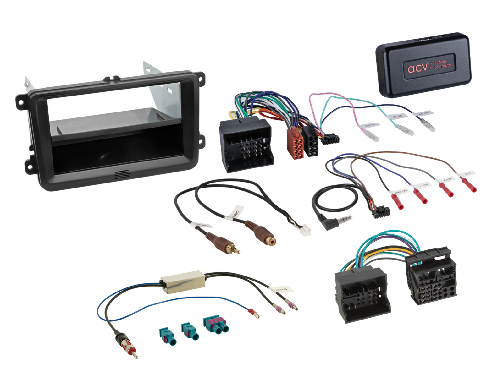 2-DIN Kit met aflegvak Skoda/VW Zwart  - 611320 30 4 - 611320-30-4