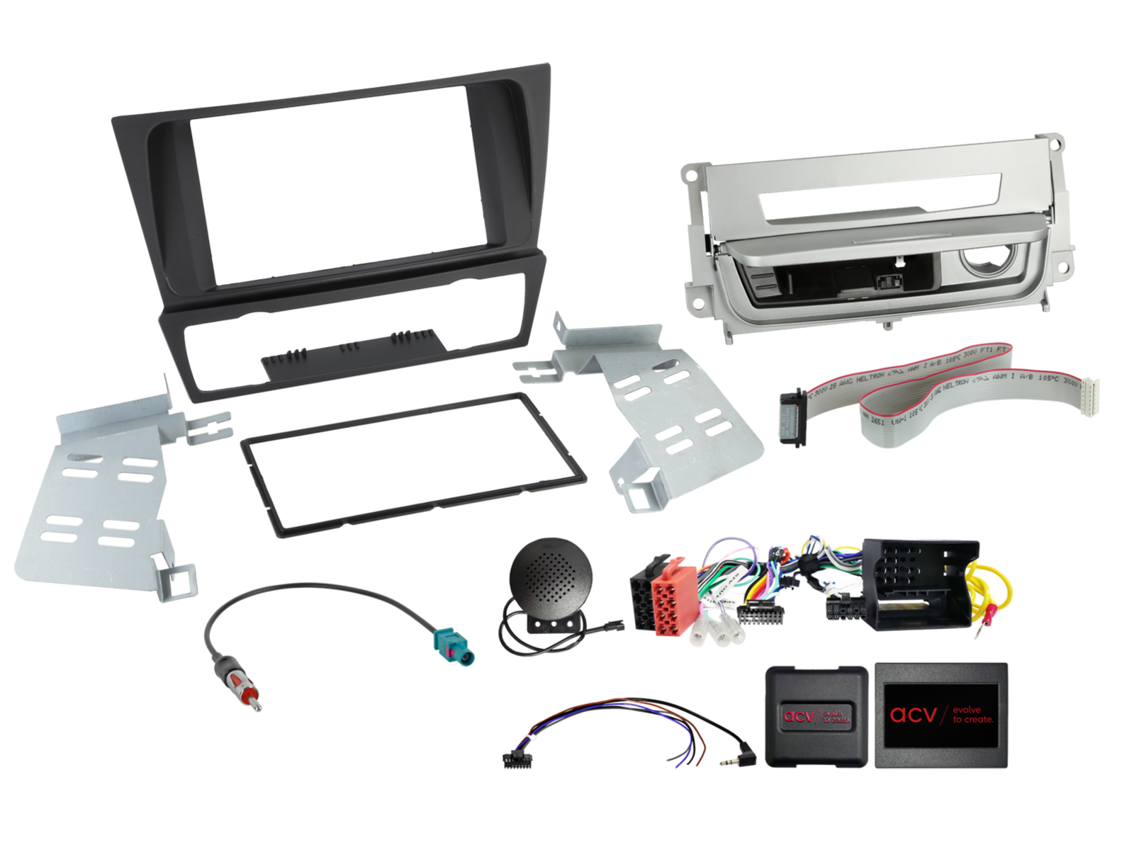 2-DIN Kit BMW 3series met smoker package silver SWC/antenna - 621023 09 2 - 621023-09-2