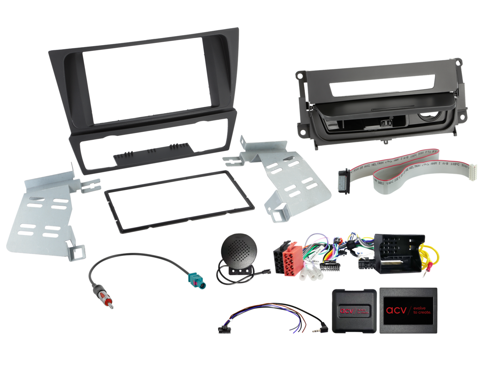 2-DIN Kit BMW 3series met smoker package zwart SWC/antenna - 621023 09 3 - 621023-09-3