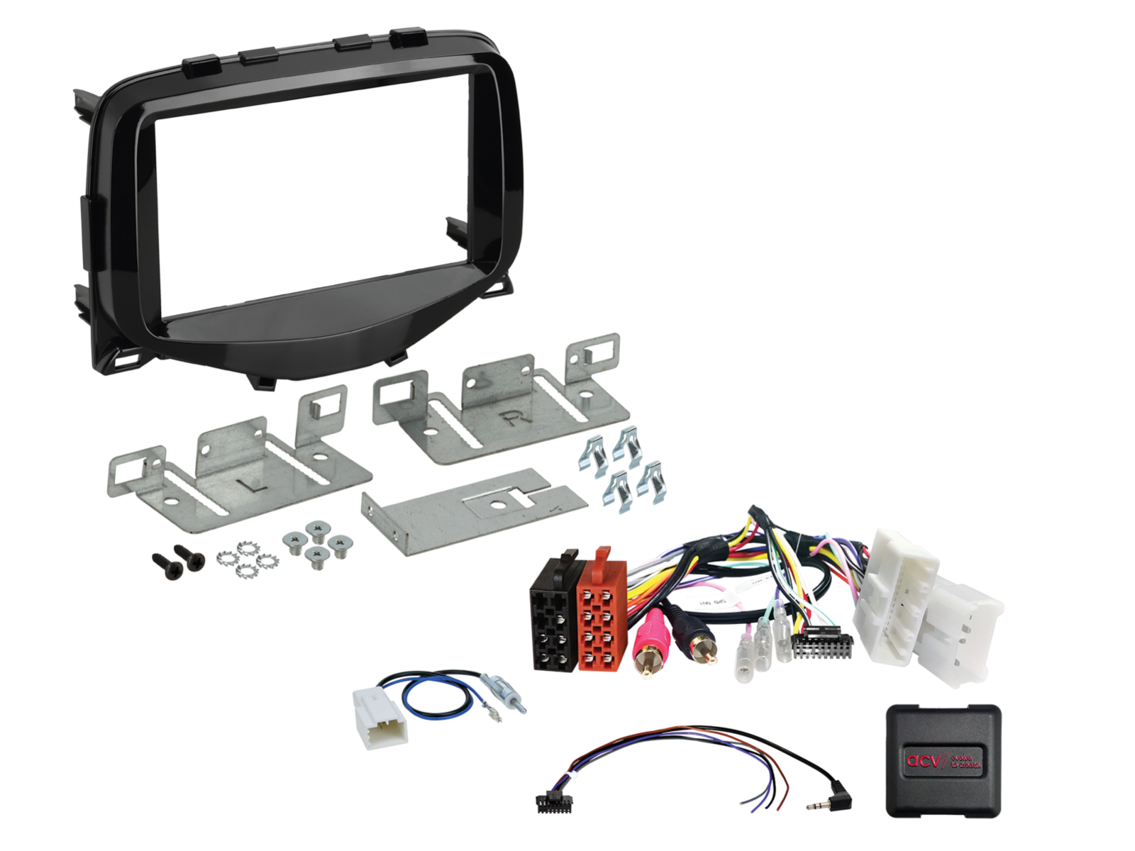 2-DIN Kit Citro&euml;n C1 / Peugeot 108 / Toyota Aygo - Kleur : piano Zwart - 621040 15 1 - 621040-15-1