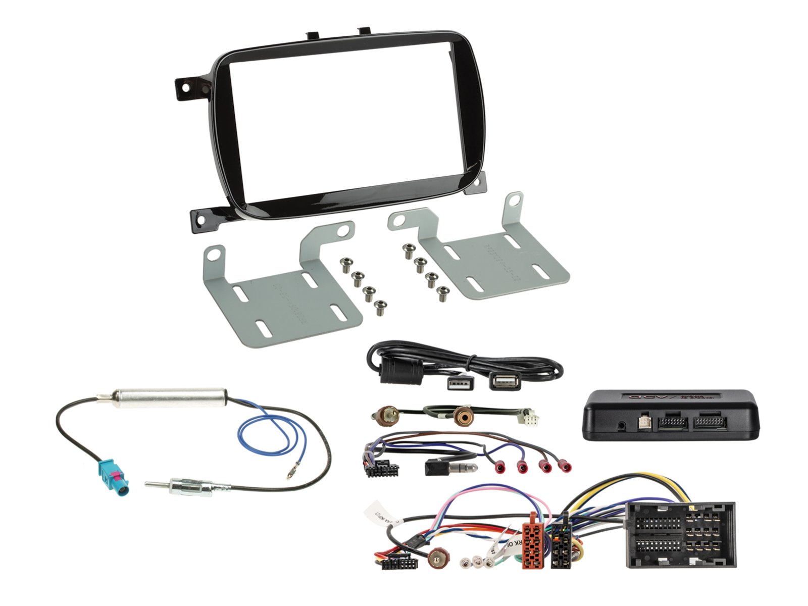 2-DIN Inbouw-Kit + Infodapter Fiat 500 (ZAF 312) 07/2015-08/2024  - 621094 36 1 - 621094-36-1