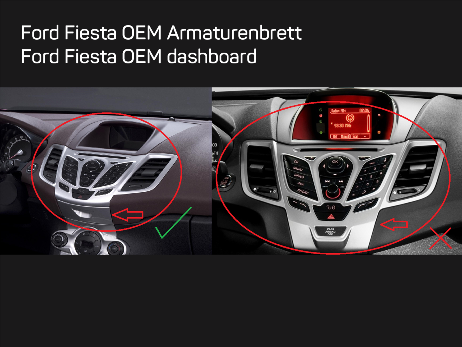 2-DIN Kit Ford Fiesta(JA8) 2013-2017 met Display   - 621114 21 1 1 - 621114-21-1