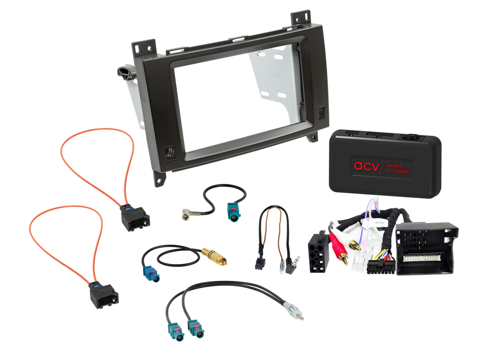 2-DIN Kit met Vak Diverse Mercedes Benz SWI/Analoog/Antenne  - 621190 37 5 - 621190-37-5