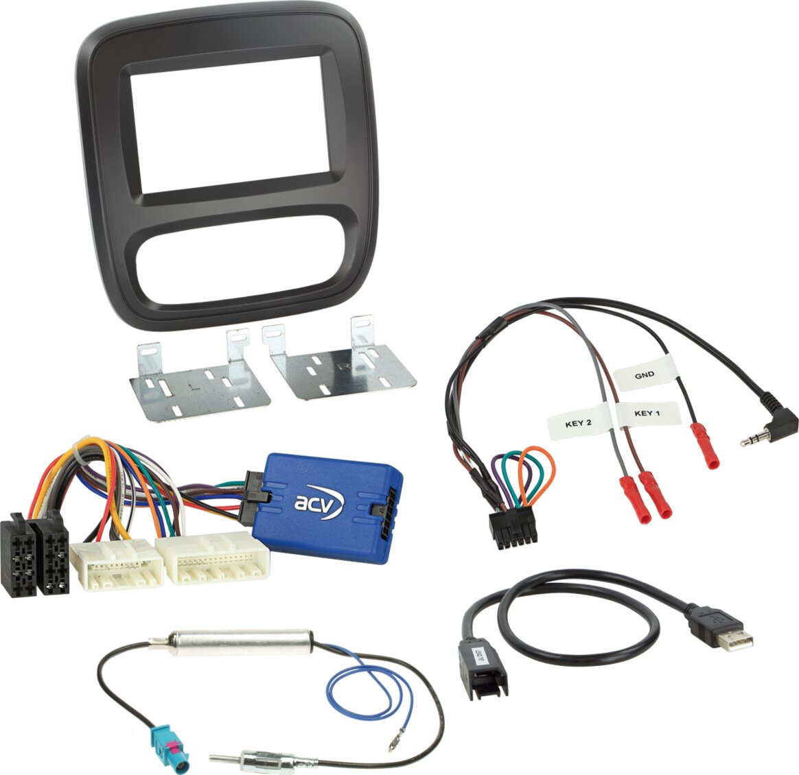 2-DIN Kit Fiat/Nissan/Opel/Renault handmatige klimaatregeling - 621230 16 1 - 621230-16-1