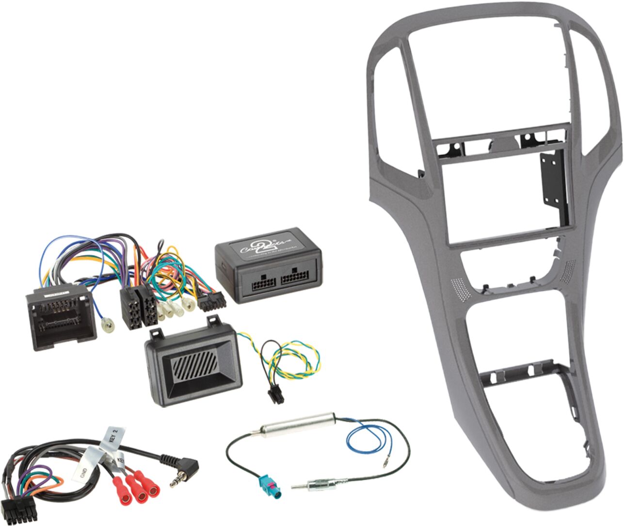 2-DIN Kit+ Radio adapter kit Opel Astra 2009-2016 Titanium Grijs  - 621230 23 1 - 621230-23-1