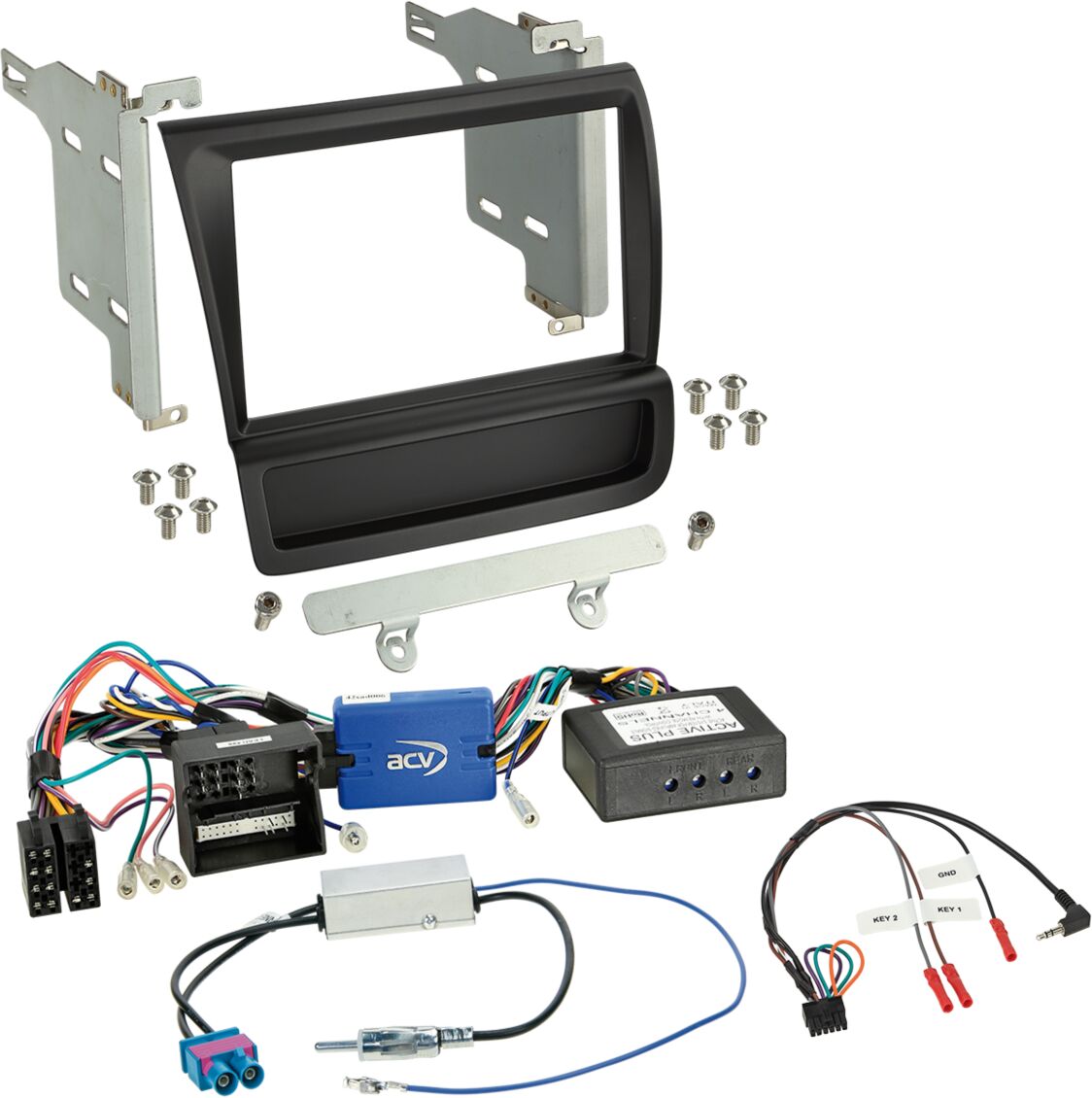 2-DIN Kit  Audi R8 (42) 2006-2015 - Kleur: zwart - 621320 20 1 - 621320-20-1