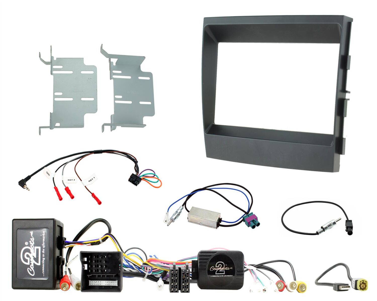 2-DIN Kit Porsche Panamera 2009-2016 S.W.I./Amp MOST zwart - 621323 08 3 - 621323-08-3