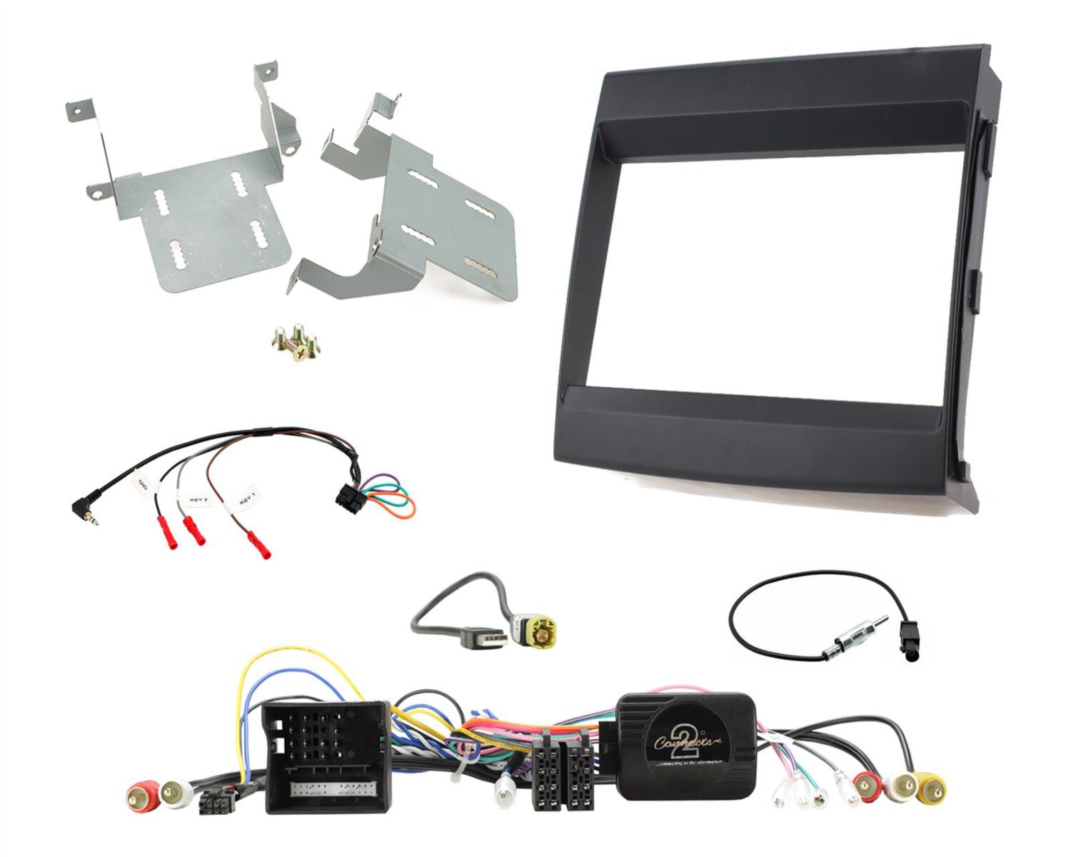 2-DIN Kit Porsche Cayenne zonder Soundsystem 2011-2016 Zwart - 621323 09 1 - 621323-09-1