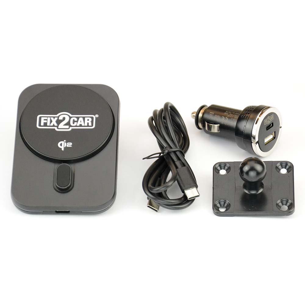 Fix2Car houder voor QI2 draadloos opladen voor Iphone 13/14/15/16, max 15W, met magnetische ring.  - 64540 1 - Fix.64540