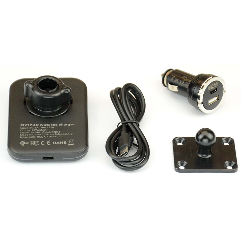 Fix2Car houder voor QI2 draadloos opladen voor Iphone 13/14/15/16, max 15W, met magnetische ring.  - 64540 2 - Fix.64540